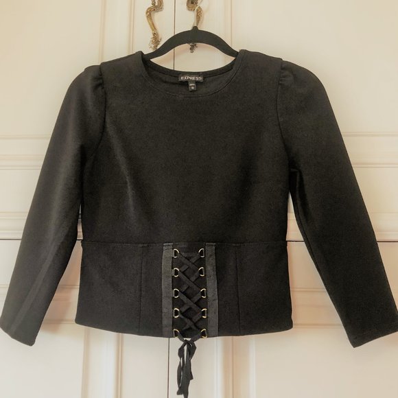 Stunning Black Puff Sleeve Corset Top XS - Picture 3 of 16